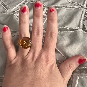 Citrine polka dot gemstone adjustable prong alchemia ring